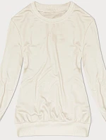 Dámská tenká mikina s žebrovanými manžetami ecru (68W05-67+132)