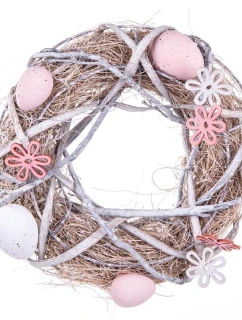 DEKORATIVNÍ GIRLANDA ŠEDÁ PRŮMĚR 24CM