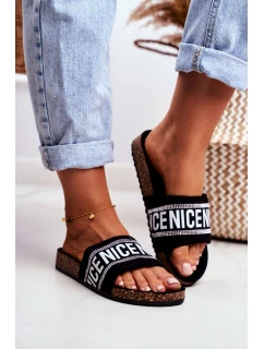 Nazouváky Na Korkové Podrážce Se Zirkony Černé Be model 21536458 - EVENTO