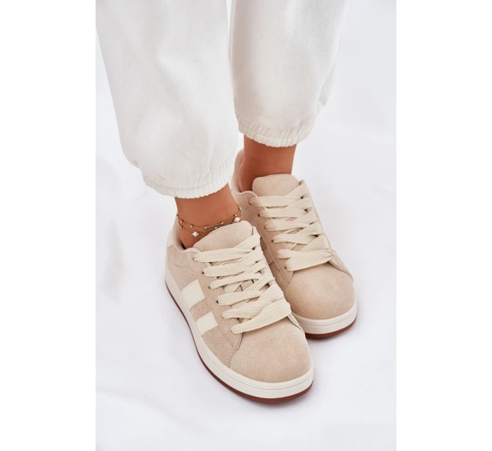 Dámské Tenisky Z Eko Semiše Béžové model 21696842 - EVENTO Dámské Tenisky Z Eko Semiše Béžové model 21696842 - EVENTO