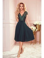 Dámské šifonové šaty LINDA 381-2 zelené - Numoco