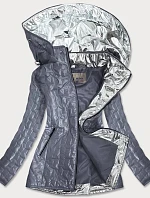 Šedá dámská bunda s ozdobnými vsadkami (MM50)