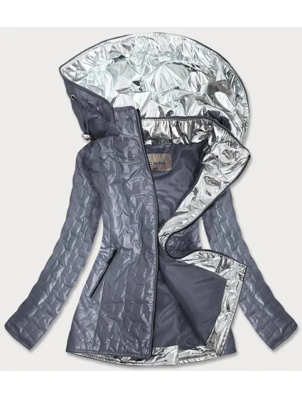 Šedá dámská bunda s ozdobnými vsadkami (MM50) Šedá dámská bunda s ozdobnými vsadkami (MM50)