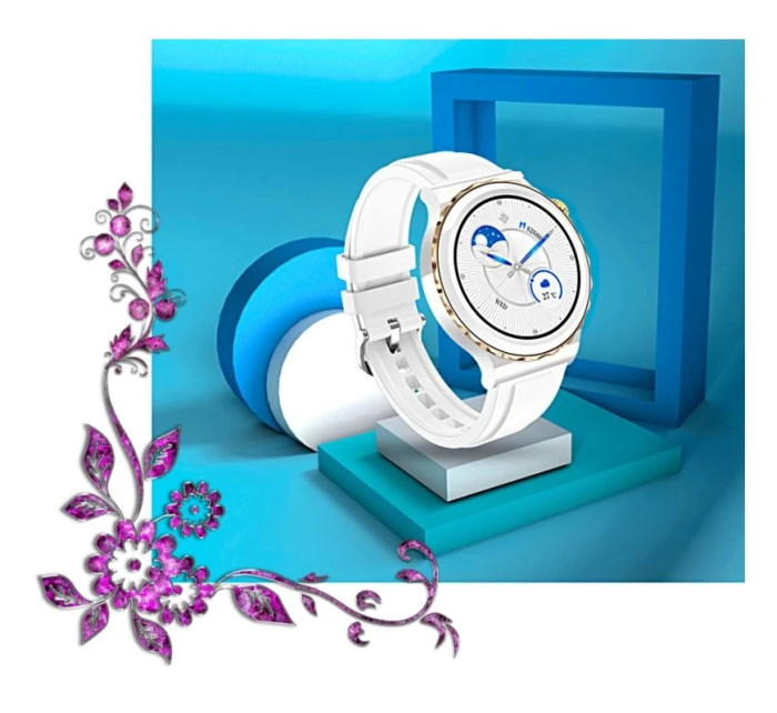 Dámské chytré hodinky Rubicon RNCE92 PRO White/2 x Strap SMARUB171 Dámské chytré hodinky Rubicon RNCE92 PRO White/2 x Strap SMARUB171