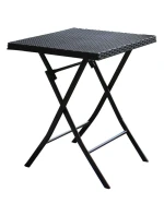 BALKONOVÝ NÁBYTEK SET STŮL 58X58X70CM A 2 ŽIDLE ČERNÁ