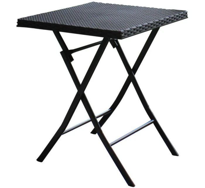 BALKONOVÝ NÁBYTEK SET STŮL 58X58X70CM A 2 ŽIDLE ČERNÁ