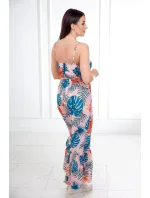 Šaty s motivem listů pudrově růžové