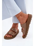 Kožené pantofle s pásky Maciejka P7537-04 Béžové