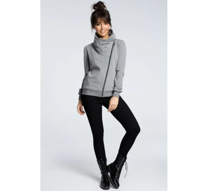 model 18001781 Mikina s kapucí na zip šedá - BeWear