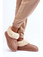 Béžové Lanoze dámské pantofle s kožíškem Béžové Lanoze dámské pantofle s kožíškem