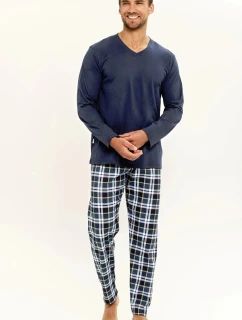 Pánské pyžamo Darren 3294 Tmavě modrá / světle modrá vzor - Taro