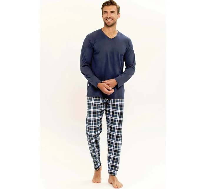 Pánské pyžamo Darren 3294 Tmavě modrá / světle modrá vzor - Taro