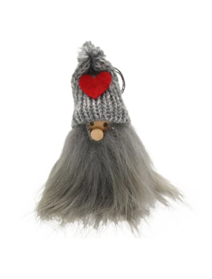 DLOUHOVOUSÝ PŘÍVĚŠEK ŠEDÝ SANTA CLAUS DLOUHOVOUSÝ PŘÍVĚŠEK ŠEDÝ SANTA CLAUS