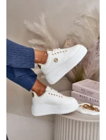 Tenisky Sportovní Boty Dámské Zateplené Na Masivní Podešvi Bílé Ardiela Tenisky Sportovní Boty Dámské Zateplené Na Masivní Podešvi Bílé Ardiela