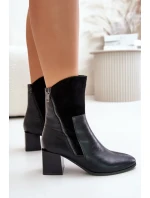 Zateplené Dámské Kotníkové Boty Na Podpatku Černé Relabina Zateplené Dámské Kotníkové Boty Na Podpatku Černé Relabina