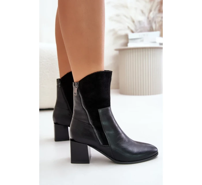 Zateplené Dámské Kotníkové Boty Na Podpatku Černé Relabina Zateplené Dámské Kotníkové Boty Na Podpatku Černé Relabina