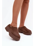 Dámské nízké sněhule na platformě Yrenna – hnědé Dámské nízké sněhule na platformě Yrenna – hnědé