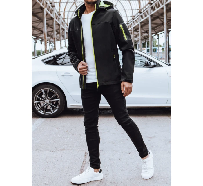 Pánská softshellová bunda s kapucí černá FashionStreet TX4473