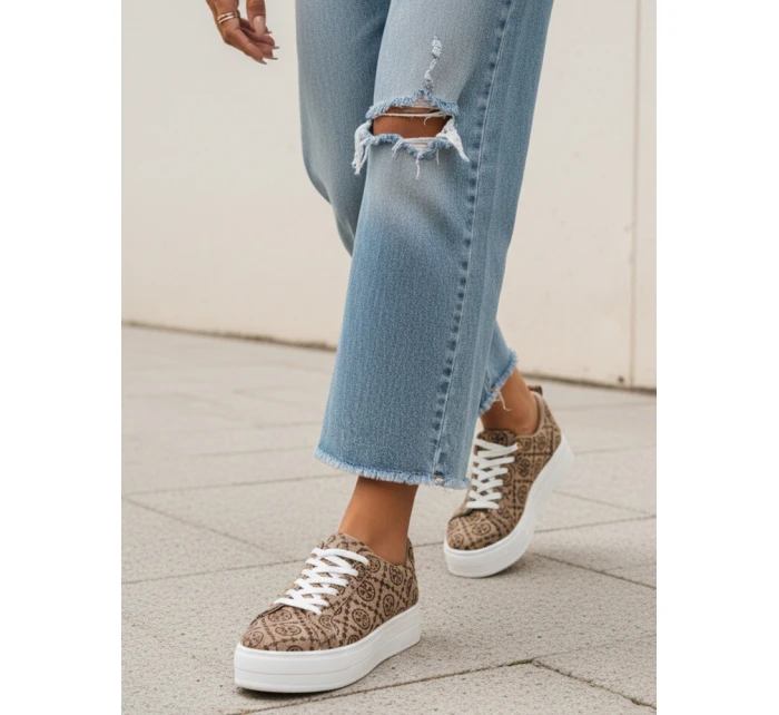 Dámské tenisky na platformě hnědé FashionStreet ZY1380 Dámské tenisky na platformě hnědé FashionStreet ZY1380