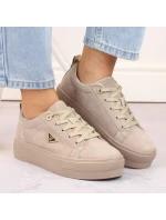 Filippo W PAW315C béžové semišové kožené polobotky na platformě