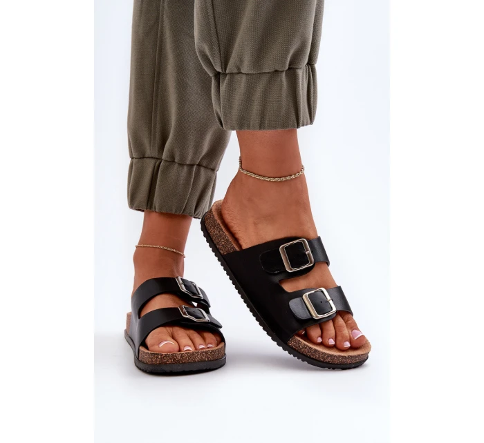 Dámské žabky s přezkami Černé model 21653006 - Boto Dámské žabky s přezkami Černé model 21653006 - Boto