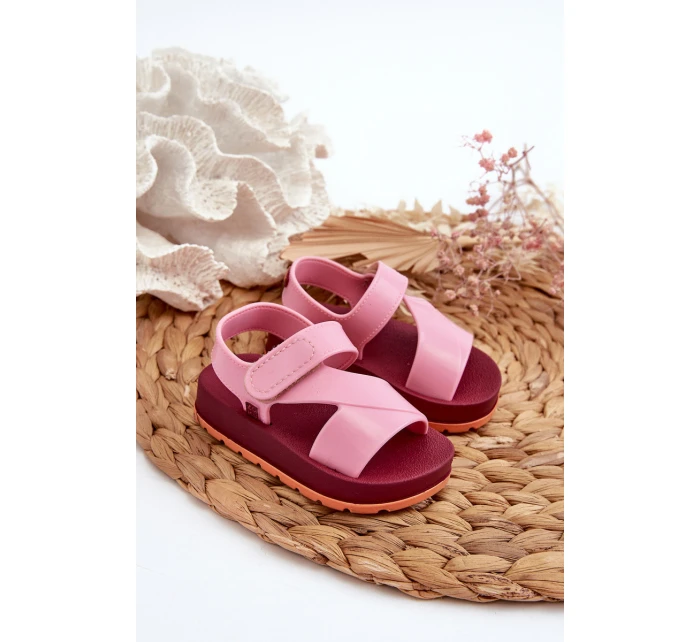 Dětské sandálky na suchý zip vonící ZAXY LL385001 růžové
