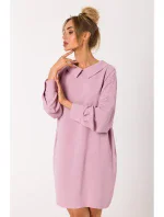 model 18383479 Košilové šaty s ozdobným řetízkem krepová růžová - Moe