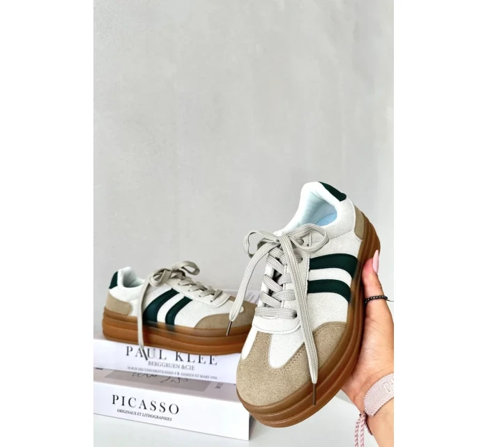 Dámské Tenisky Na Platformě Béžovo-Zelené Nesonice Dámské Tenisky Na Platformě Béžovo-Zelené Nesonice