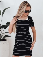 Pruhované mini šaty LINELLA černé FashionStreet EY2576