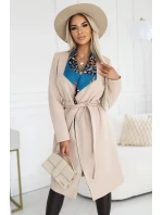 béžový dámský kabát s barevnou v model 20823790 - numoco