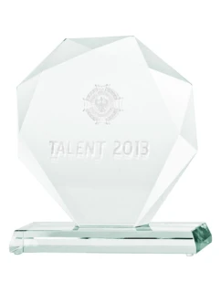 Trofeum szklane grawerowane 3D z etui