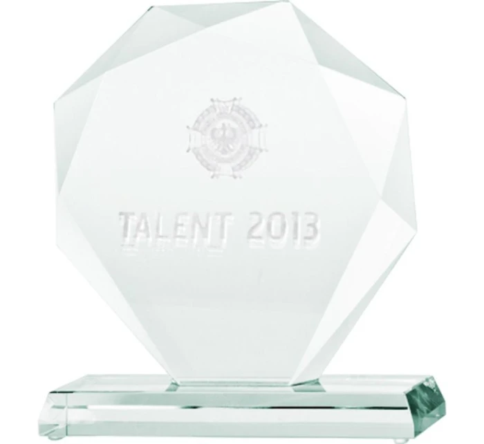 Trofeum szklane grawerowane 3D z etui