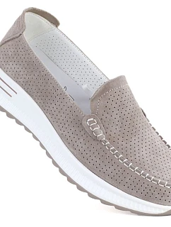 Kožené mokasíny na silné podrážce ažurové fango Jezzi 9793