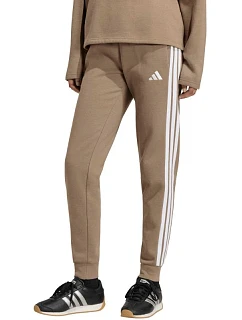 Dámské kalhoty adidas Essentials 3-Stripes Fleece Slim, béžové, KF8317