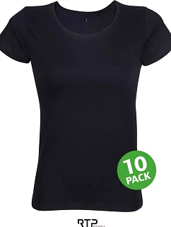185 Women tričko pro potisk z bio 10 ks deep black model 22458288 - RTP