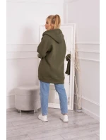 Zateplená bunda s vázáním v pase khaki barvy Zateplená bunda s vázáním v pase khaki barvy