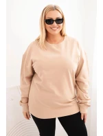 Dámská mikina Plus Size bavlněná basic s kulatým výstřihem model 21723073 - K-Fashion