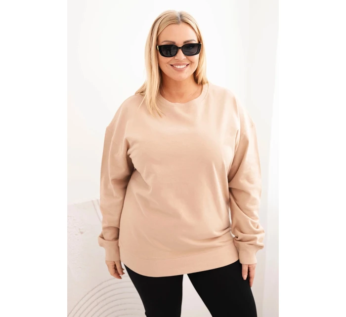 Dámská mikina Plus Size bavlněná basic s kulatým výstřihem model 21723073 - K-Fashion