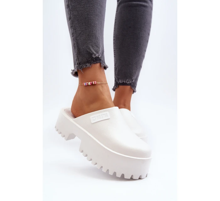 Dámské Žabky Na Masivní Podrážce Big Star NN274015 Bílé