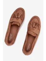 Dámské mokasíny ploché s třásněmi hnědé model 21919041 - Boto Dámské mokasíny ploché s třásněmi hnědé model 21919041 - Boto