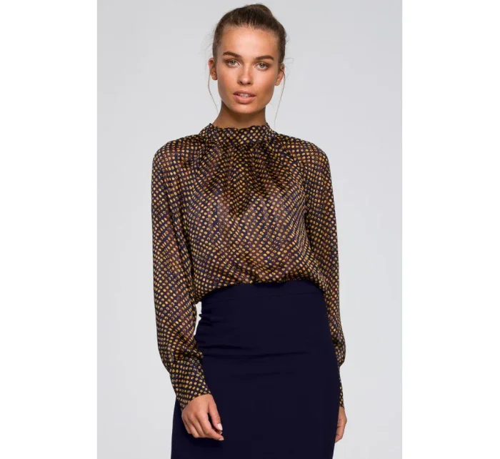 S235 Chiiffonová halenka se zavazováním na zádech - model 3