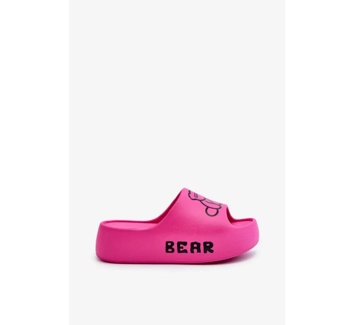 Dámské pěnové pantofle na masivní podrážce s medvídkem Fuchsia Lamira Dámské pěnové pantofle na masivní podrážce s medvídkem Fuchsia Lamira