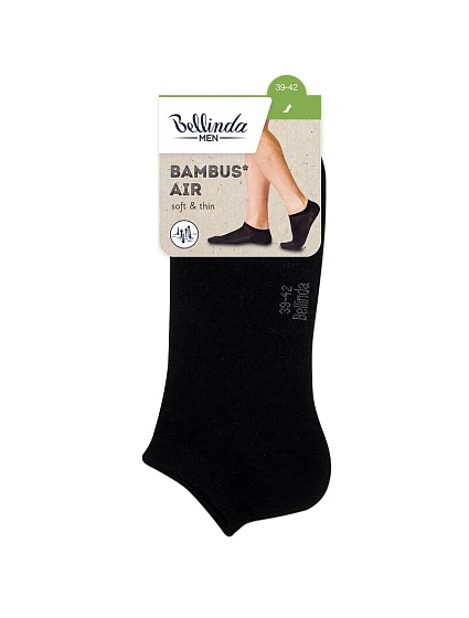 Pánské krátké bambusové ponožky BAMBUS AIR Černá - BELLINDA