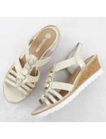 Dámské zlaté sandály  na platformě s podrážkou model 21904834 - Remonte