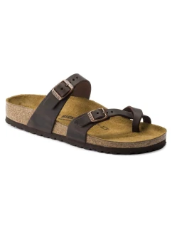 dámské žabky z kůže hnědé model 21867305 - Birkenstock