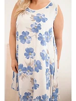 Dámské šaty Plus Size viskózové květované na ramínkách béžová Dámské šaty Plus Size viskózové květované na ramínkách béžová