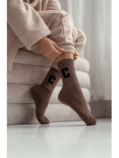 Dámské froté ponožky s model 21680434 C hnědé - Milena
