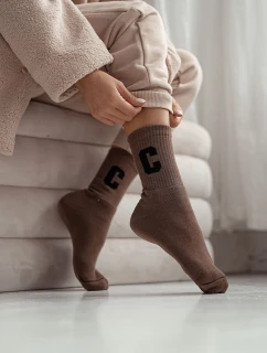 Dámské froté ponožky s model 21680434 C hnědé - Milena