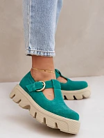 Semišové Polobotky S Sponou Zazoo 20183 Zelené