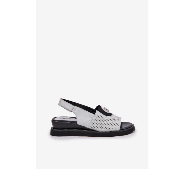 Dámské sandály na klínu stříbrné Isnnoria Dámské sandály na klínu stříbrné Isnnoria